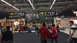 The inside of Thailand's Suvarnabhumi International Airport